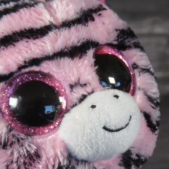 TY Beanie Boos Zoey the Zebra 6" Plush Glam Pink Black Striped Stuffed Animal - Picture 8 of 16